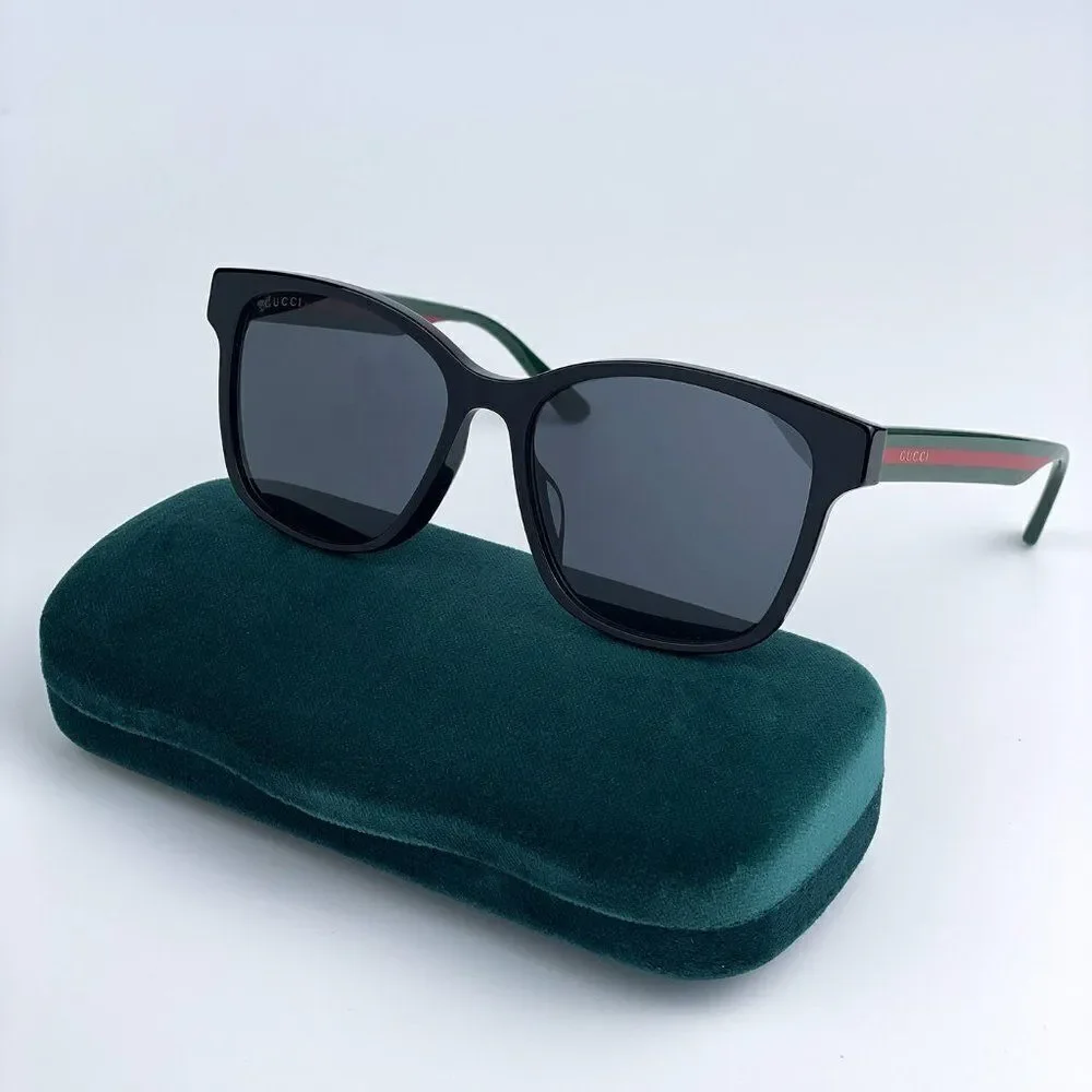 SALE! NEW Gucci GG0417SK 001 Black Multicolour Grey Oval Unisex Sunglasses